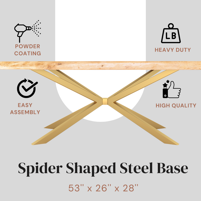 Gloss Gold Spider Steel Dining Table Legs