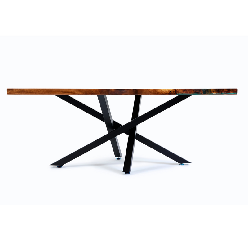 Premium Crossed Style Steel Dining Table Legs Black