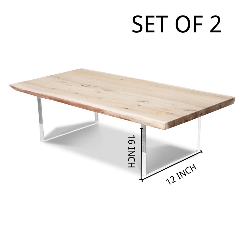 16'' Height Clear Acrylic Bench/Coffe Base (GS) Set of 2