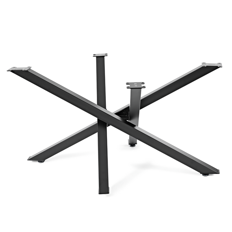 Premium Crossed Style Steel Dining Table Legs Black