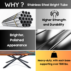 Premium Crossed Style Steel Dining Table Legs Brush Gold