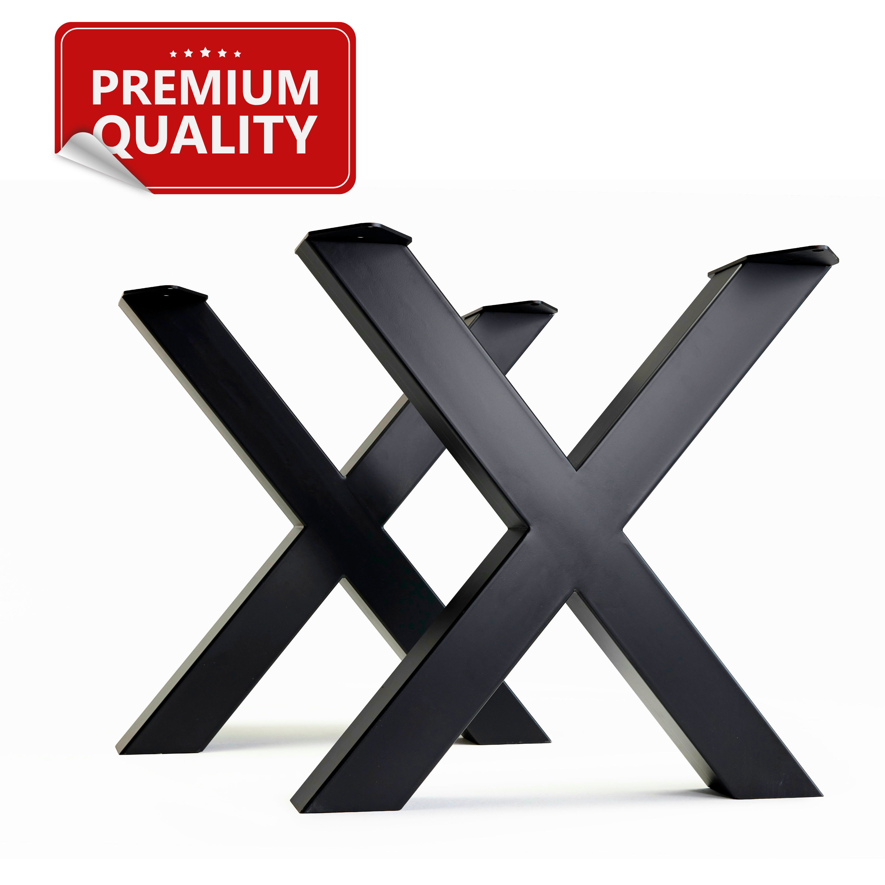 X Shape Steel Dining Table Legs Black (Set of 2)