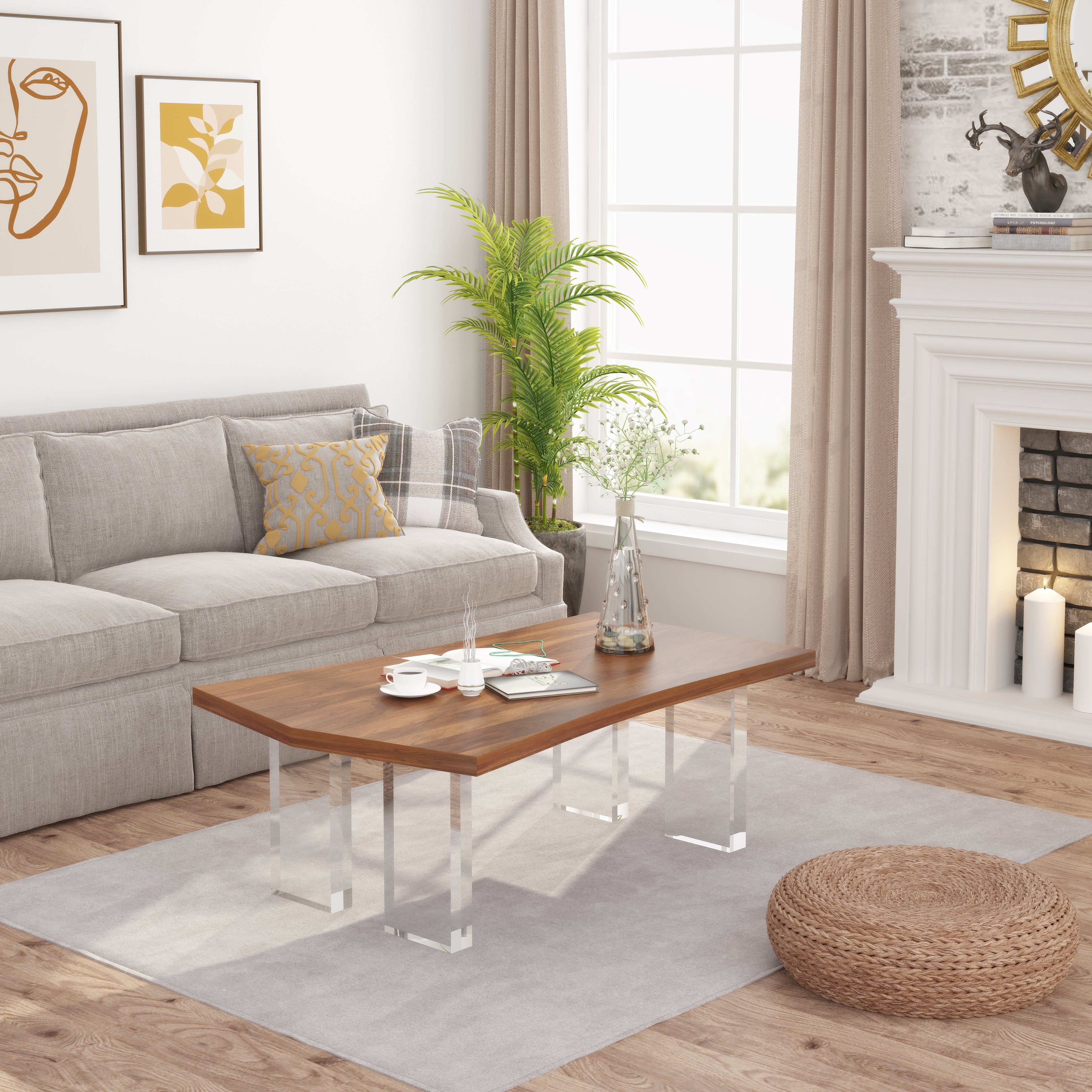 Clear Acrylic Coffee Table Base (GS) Set of 4