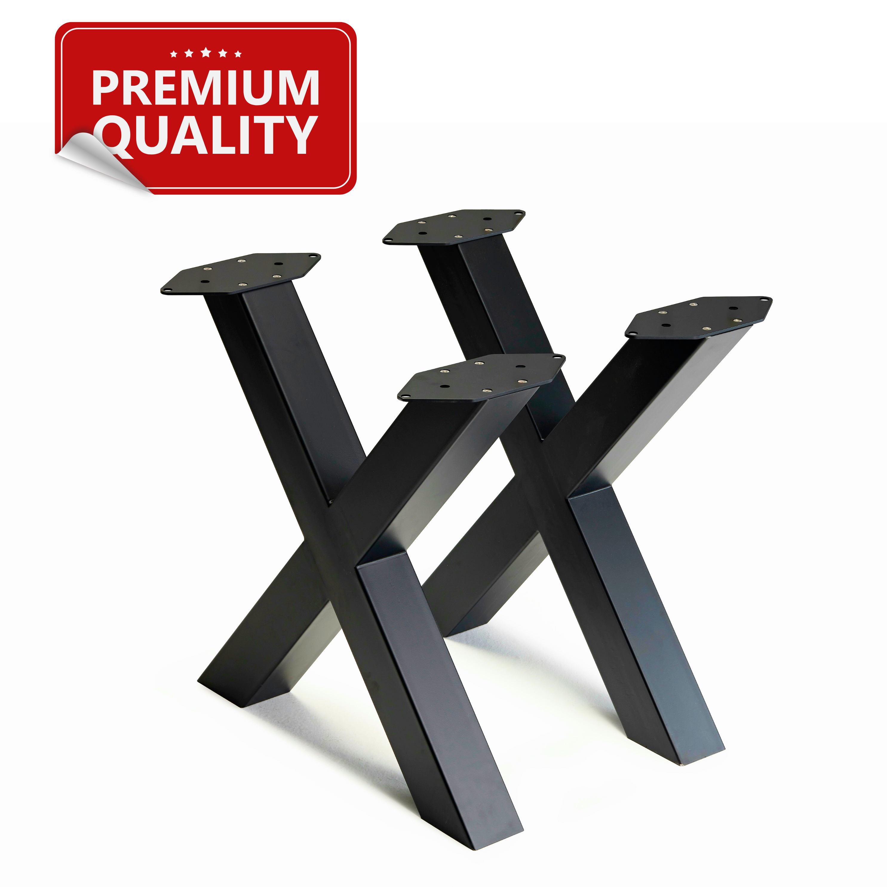 X Shape Steel Dining Table Legs Black (Set of 2)