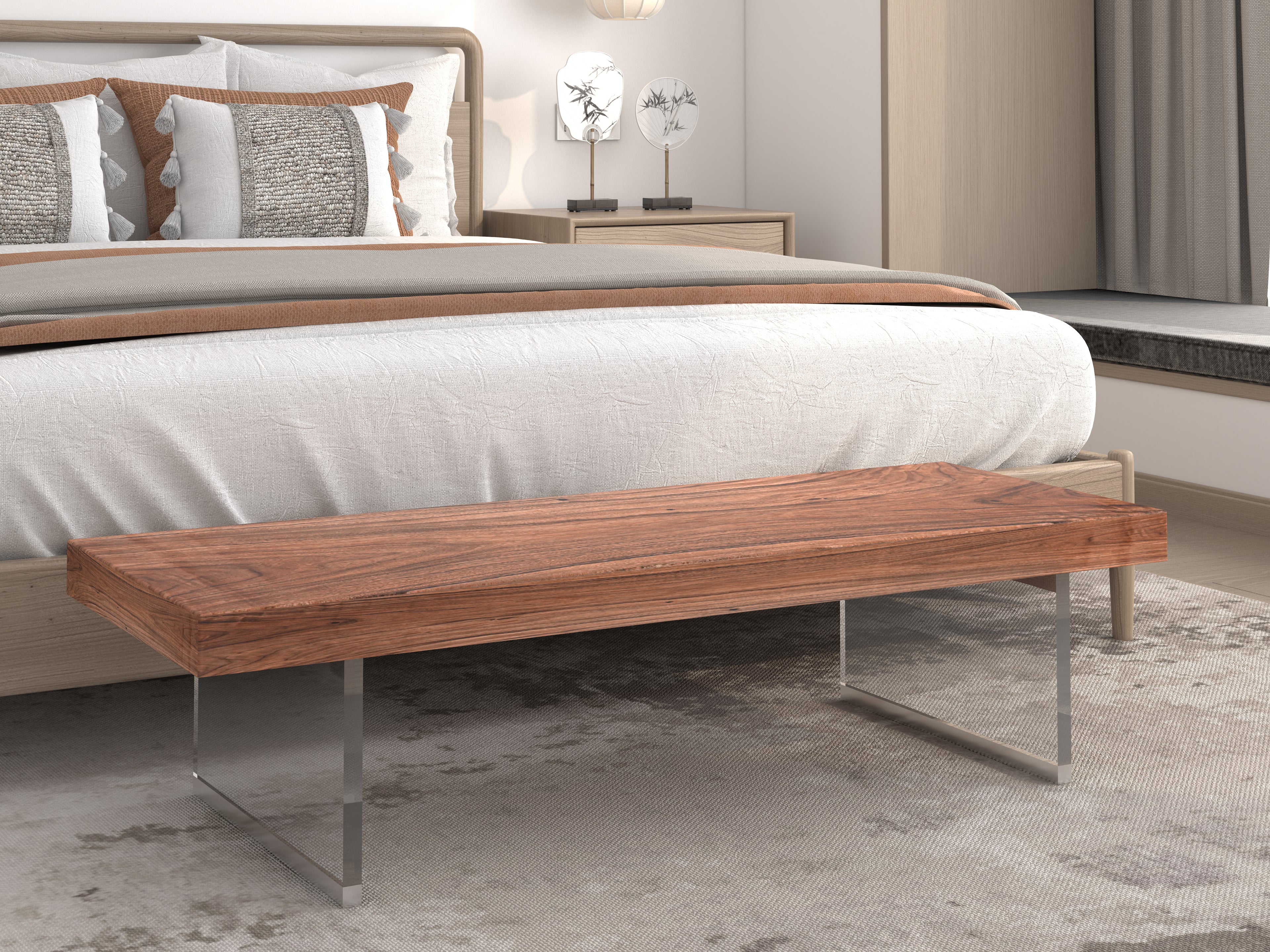 16'' Height Clear Acrylic Bench/Coffe Base (GS) Set of 2