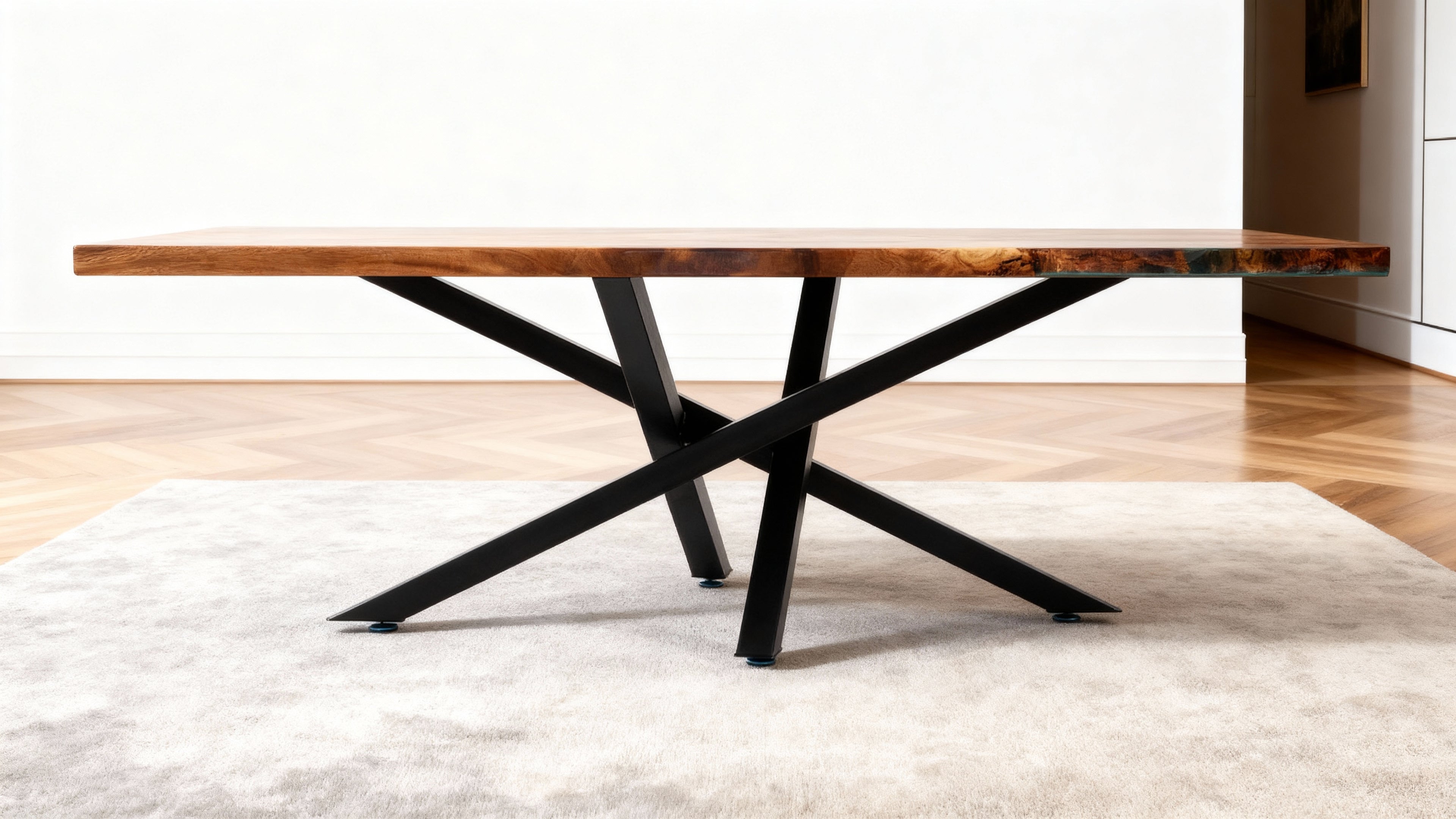 Heavy duty Premium Crossed Style Steel Dining Table Legs Black