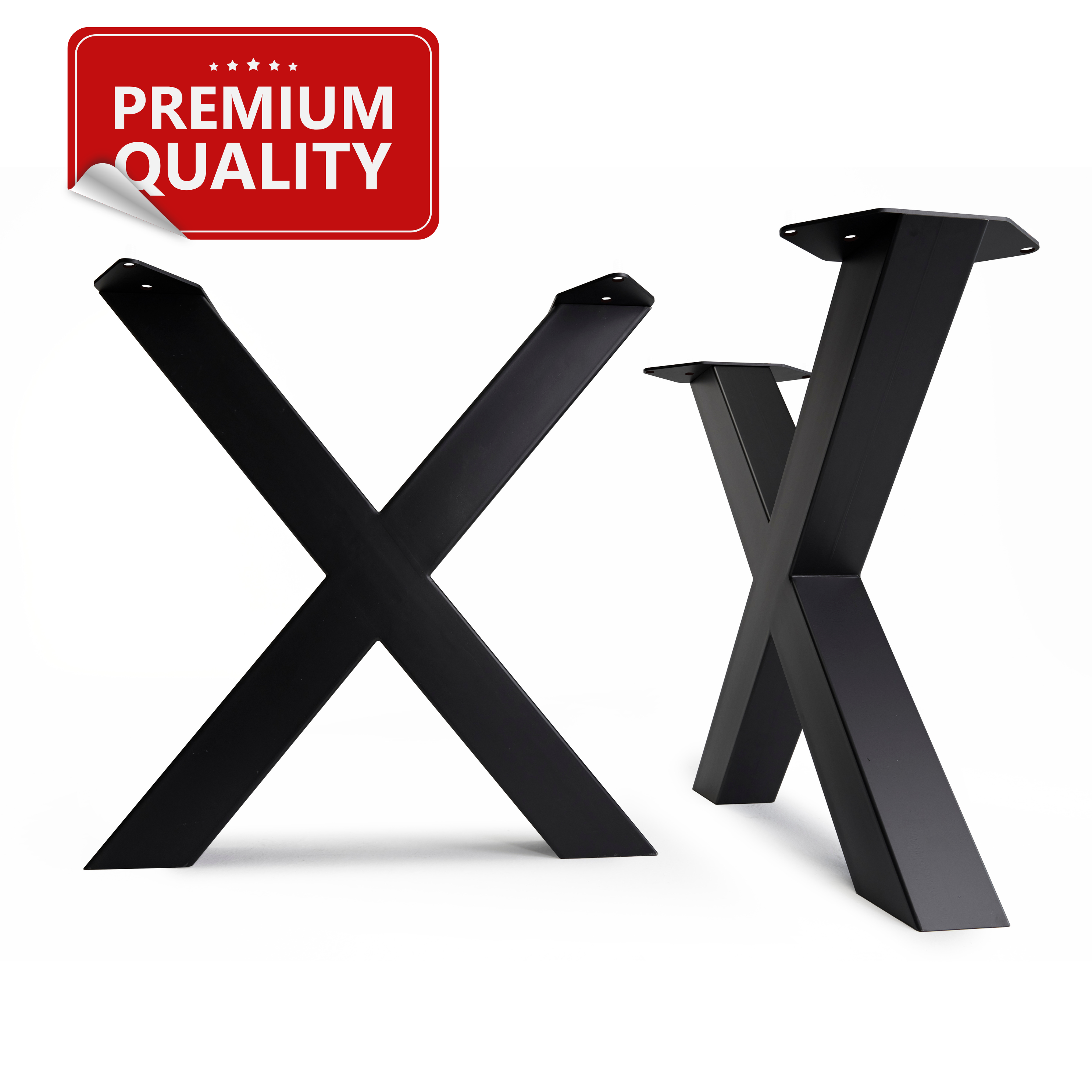 X Shape Steel Dining Table Legs Black (Set of 2)