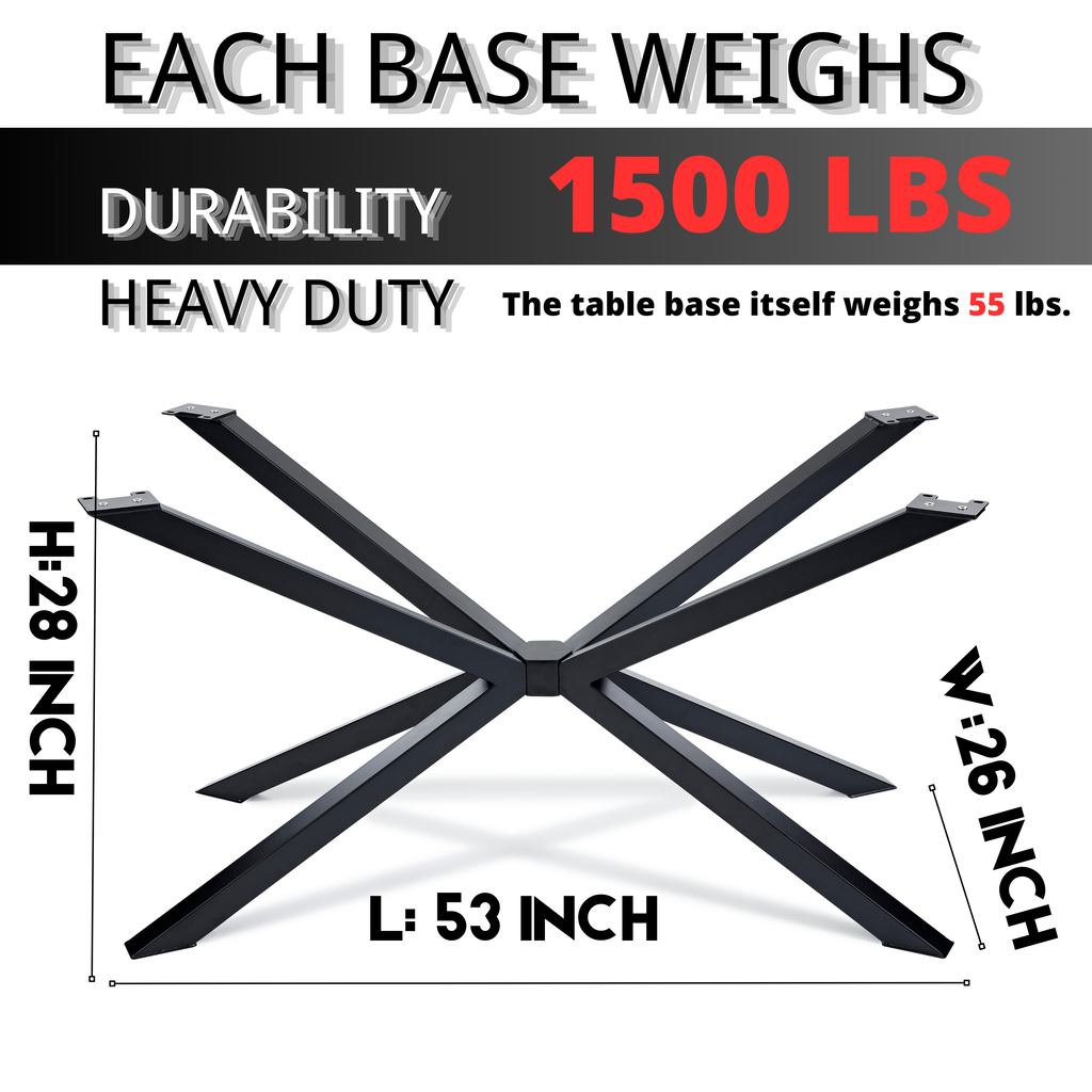 Spider Steel Dining Table Legs Black