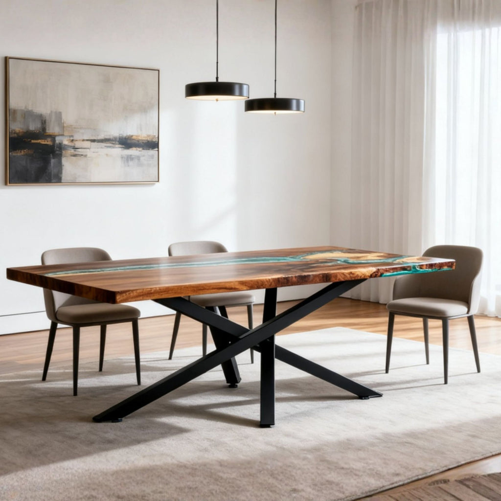 Heavy duty Premium Crossed Style Steel Dining Table Legs Black