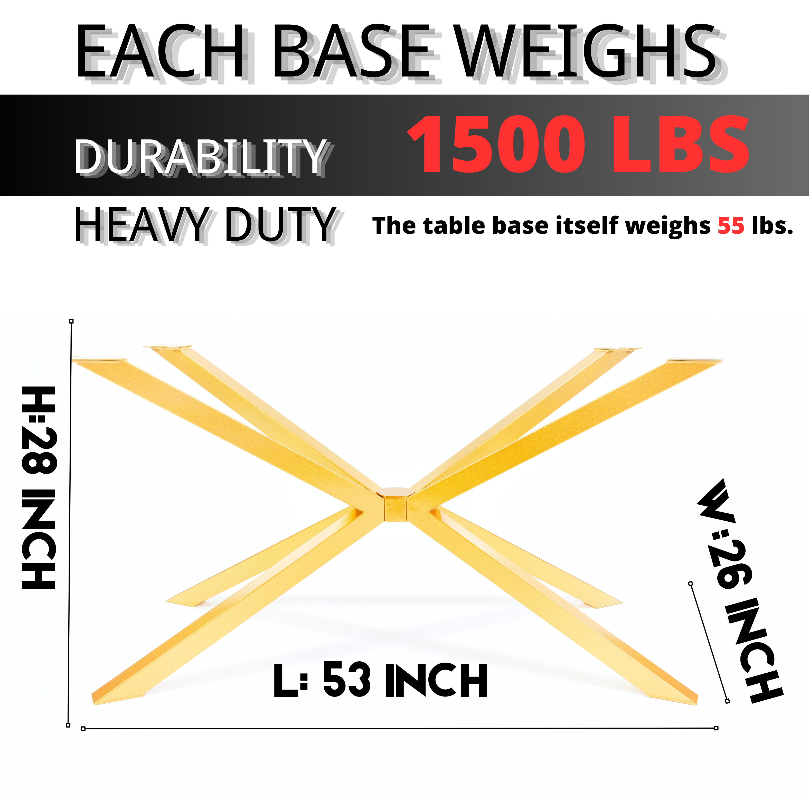 Gloss Gold Spider Steel Dining Table Legs