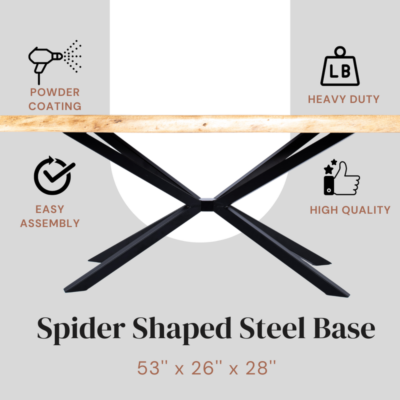 Spider Steel Dining Table Legs Black