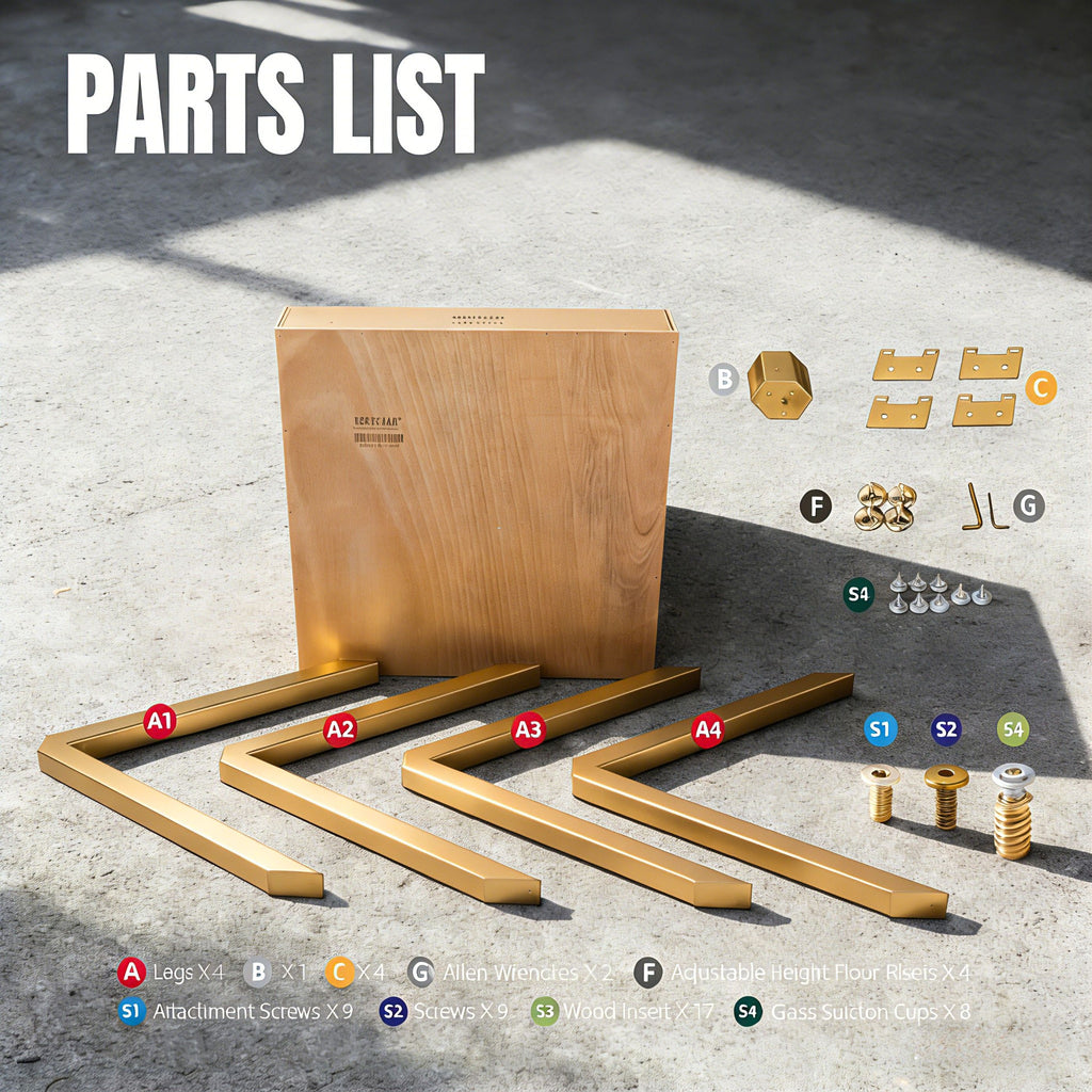 Gloss Gold Spider Steel Dining Table Legs