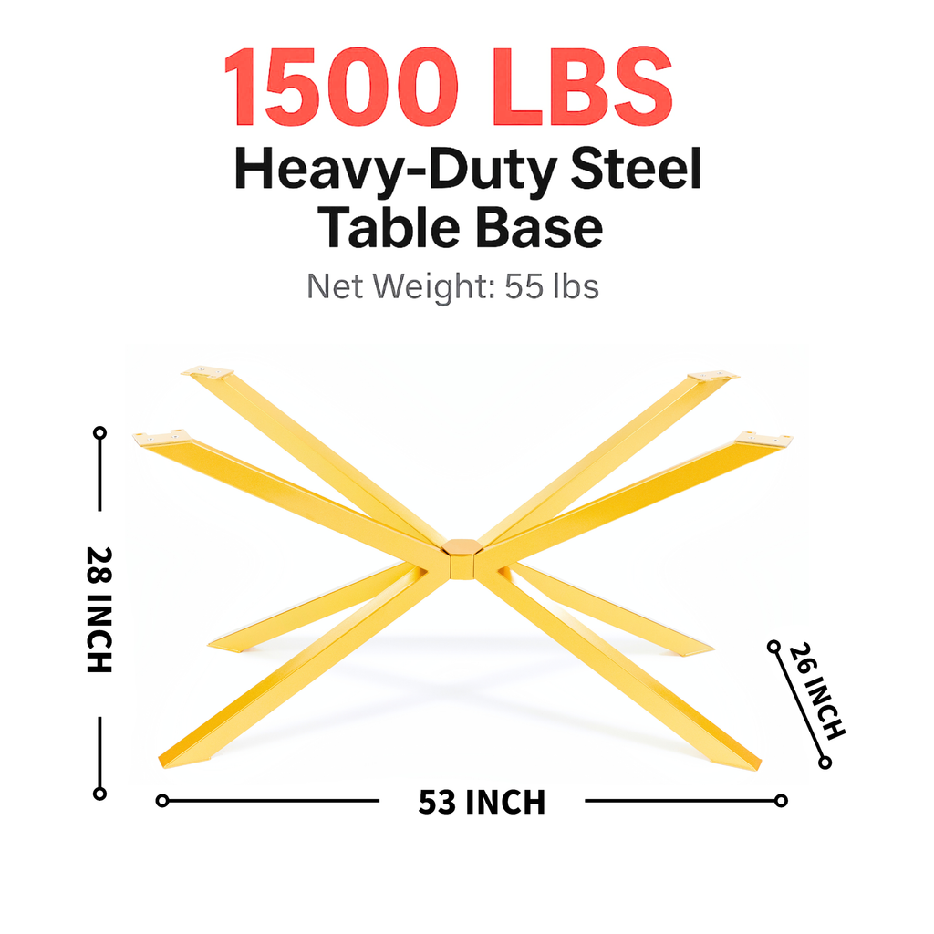 Gloss Gold Spider Steel Dining Table Legs