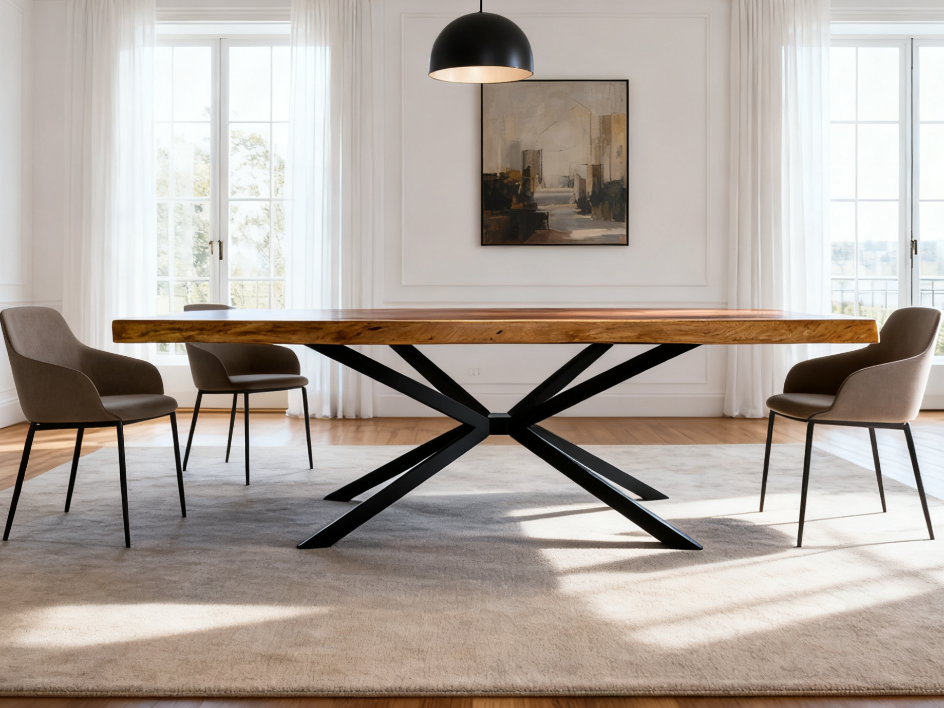 Spider Steel Dining Table Legs Black