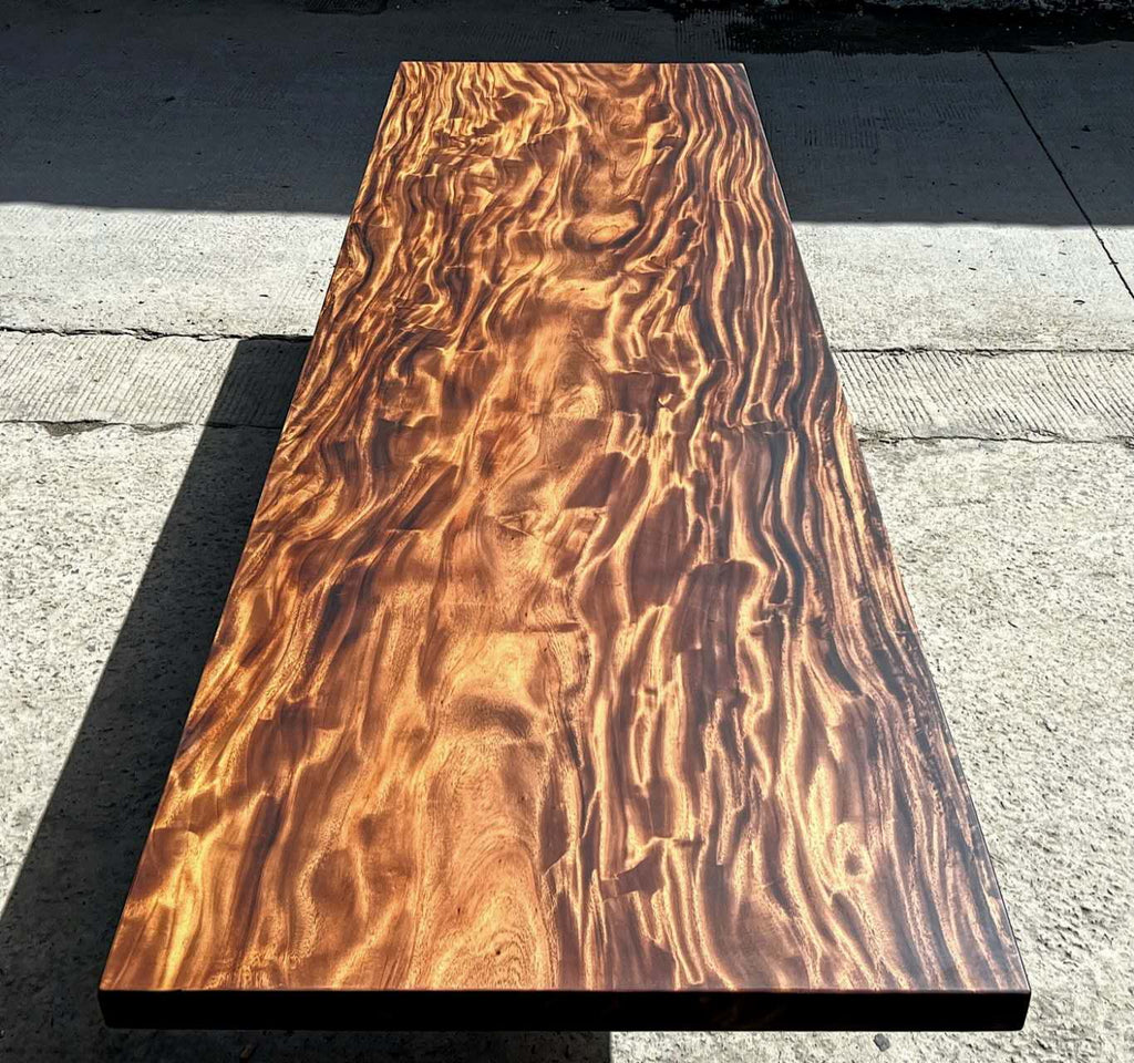 Extra Long One-of-a-Kind Acacia Single Slab Conference Table Set (10ft - 16ft) - FREE Heavy Duty U-Frame Bases