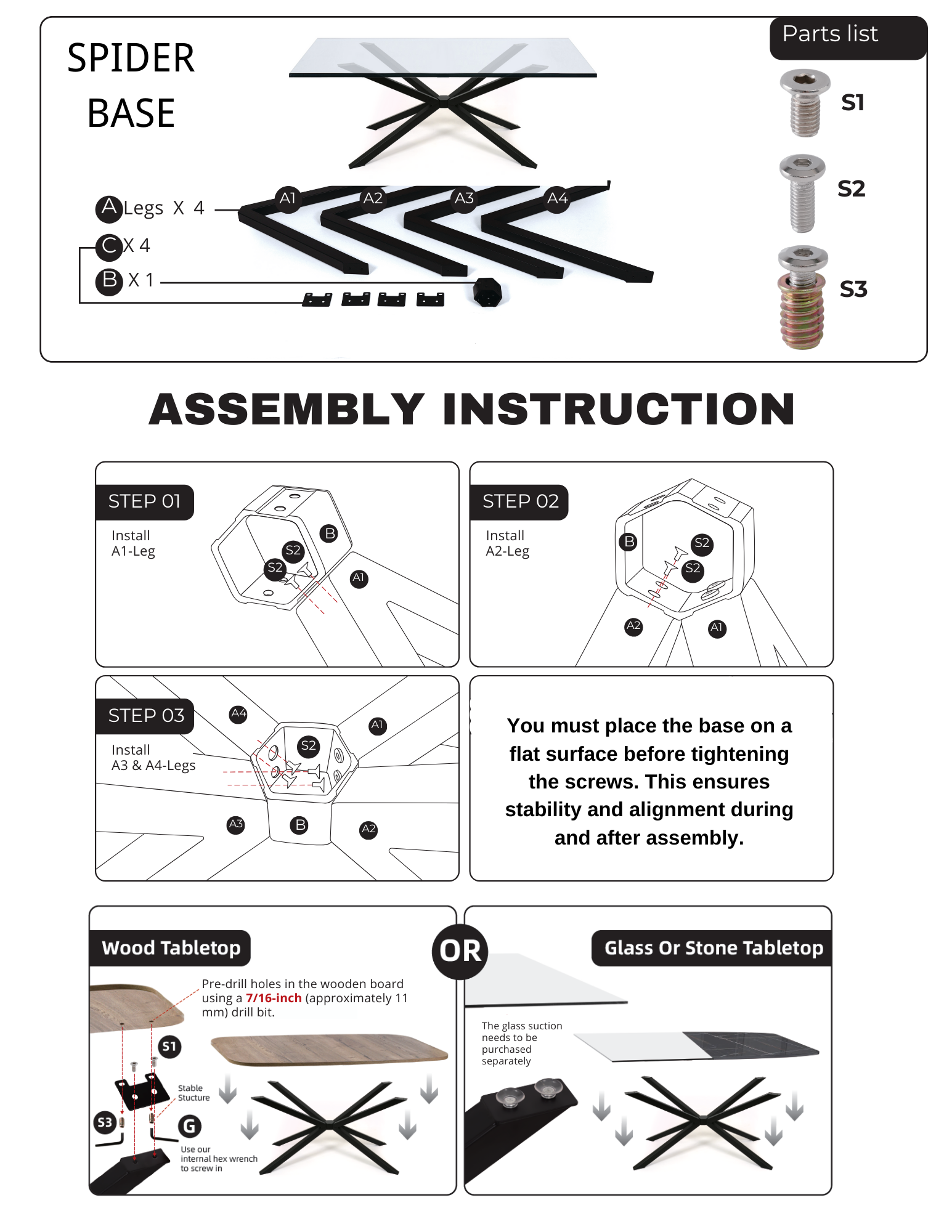 Premium Crossed Style Steel Dining Table Legs Brush Gold