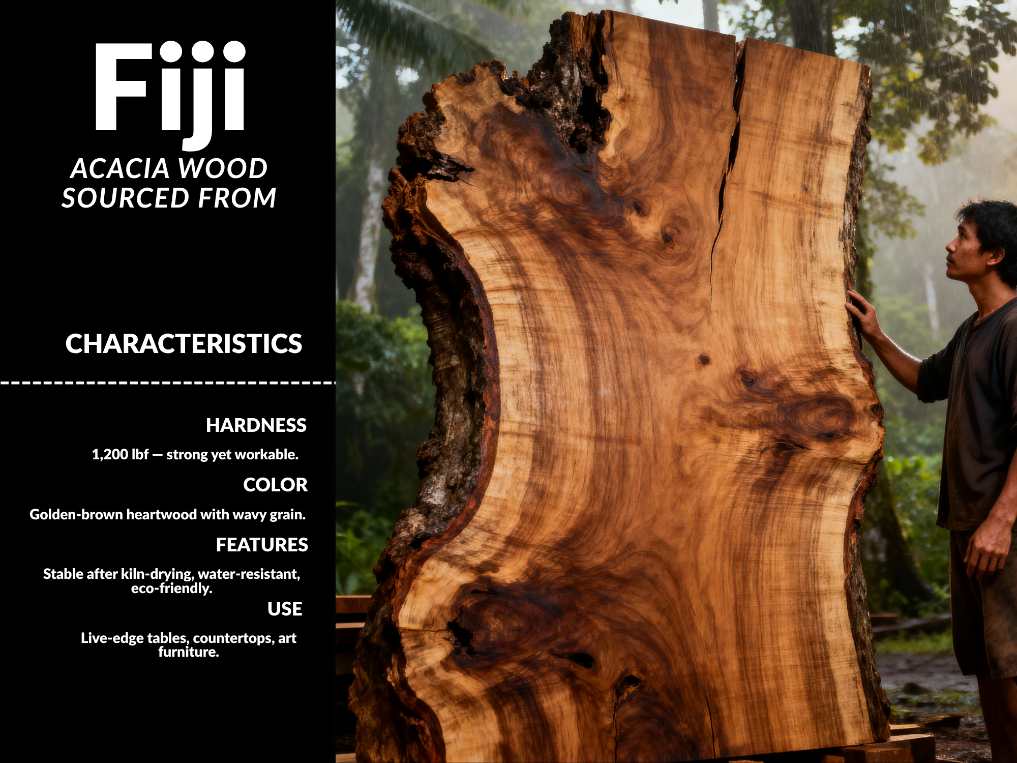 Extra Long One-of-a-Kind Acacia Single Slab Conference Table Set (10ft - 16ft) - FREE Heavy Duty U-Frame Bases