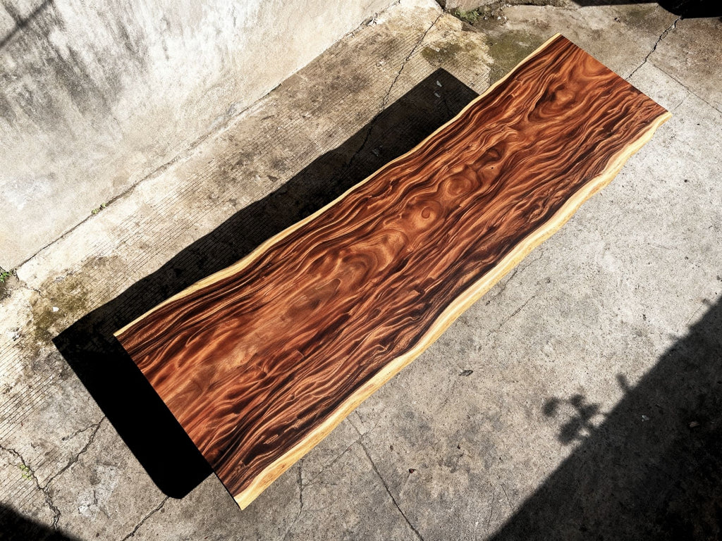 Extra Long One-of-a-Kind Acacia Single Slab Conference Table Set (10ft - 16ft) - FREE Heavy Duty X-Frame Bases