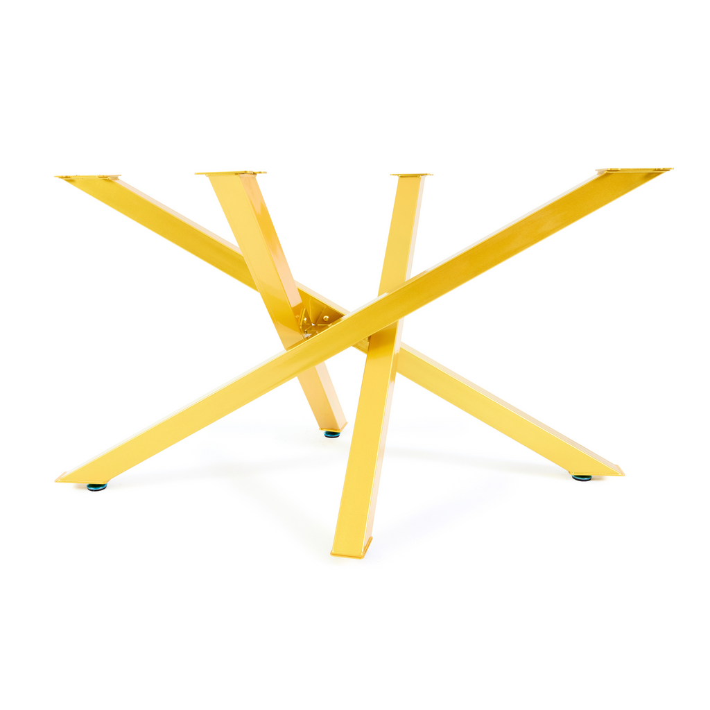 Premium Crossed Style Steel Dining Table Legs Brush Gold
