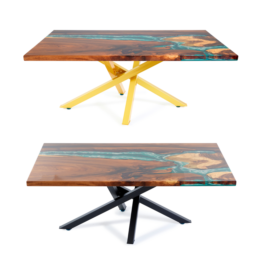 Premium Crossed Style Steel Dining Table Legs Black