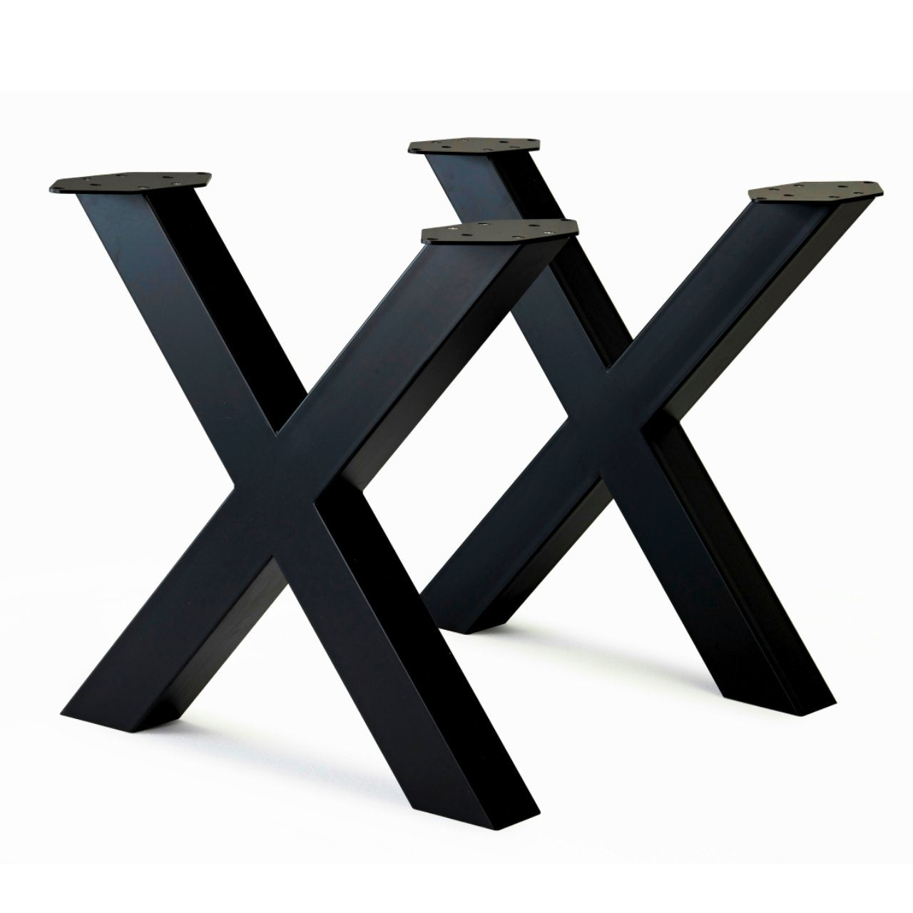 X Shape Steel Dining Table Legs Black (Set of 2)