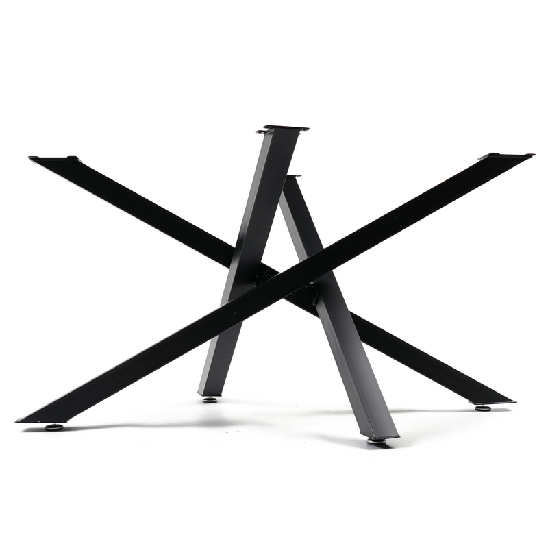 Premium Crossed Style Steel Dining Table Legs Black