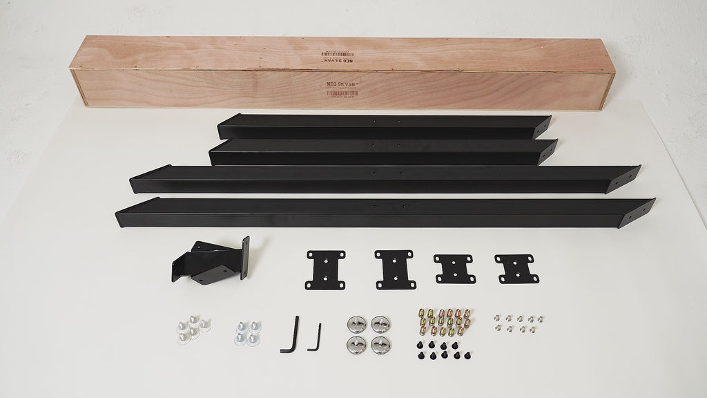 Premium Crossed Style Steel Dining Table Legs Black