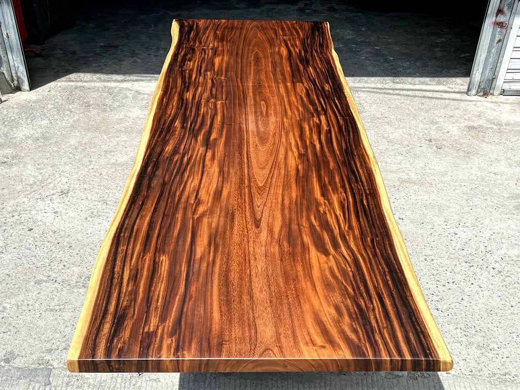 Extra Long One-of-a-Kind Acacia Single Slab Conference Table Set (10ft - 16ft) - FREE Heavy Duty X-Frame Bases