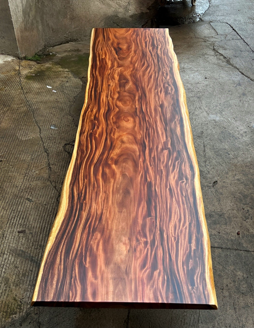 Extra Long One-of-a-Kind Acacia Single Slab Conference Table Set (10ft - 16ft) - FREE Heavy Duty X-Frame Bases