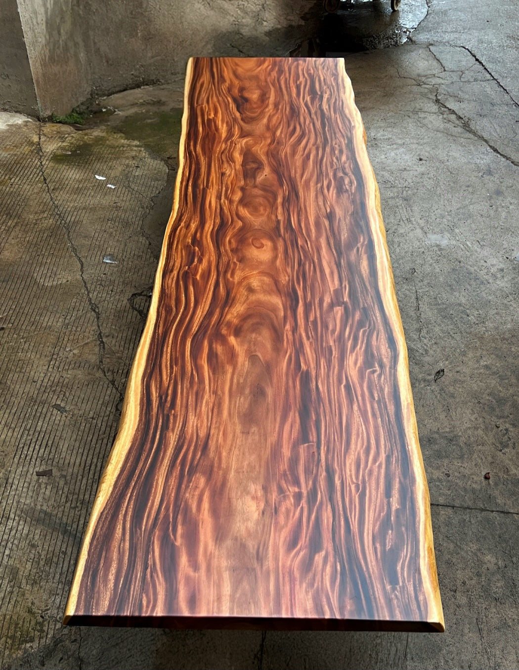 Extra Long One-of-a-Kind Acacia Single Slab Conference Table Set (10ft - 16ft) - FREE Heavy Duty X-Frame Bases