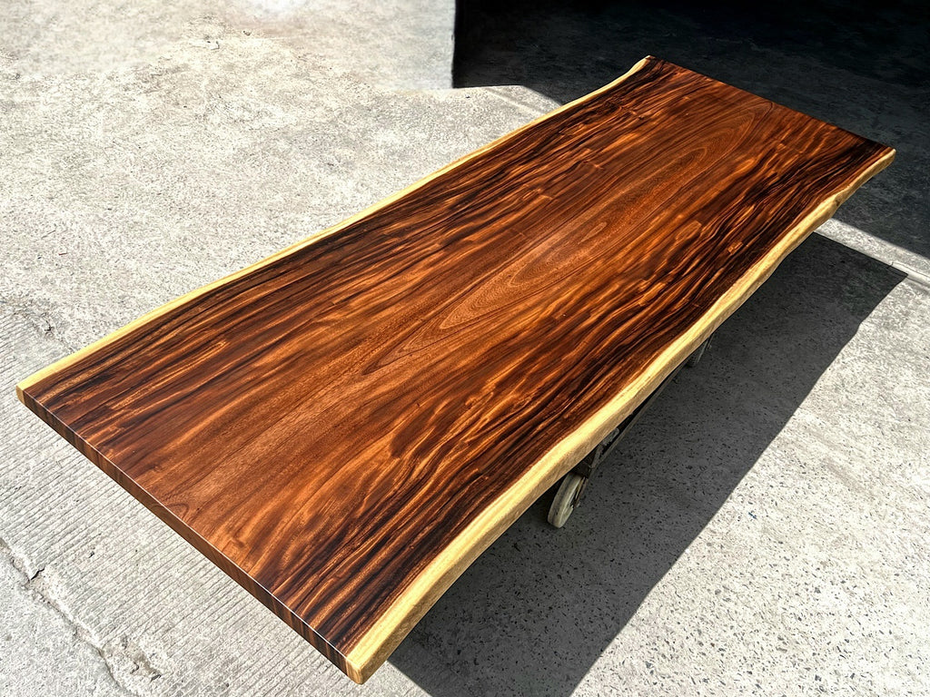 Extra Long One-of-a-Kind Acacia Single Slab Conference Table Set (10ft - 16ft) - FREE Heavy Duty X-Frame Bases