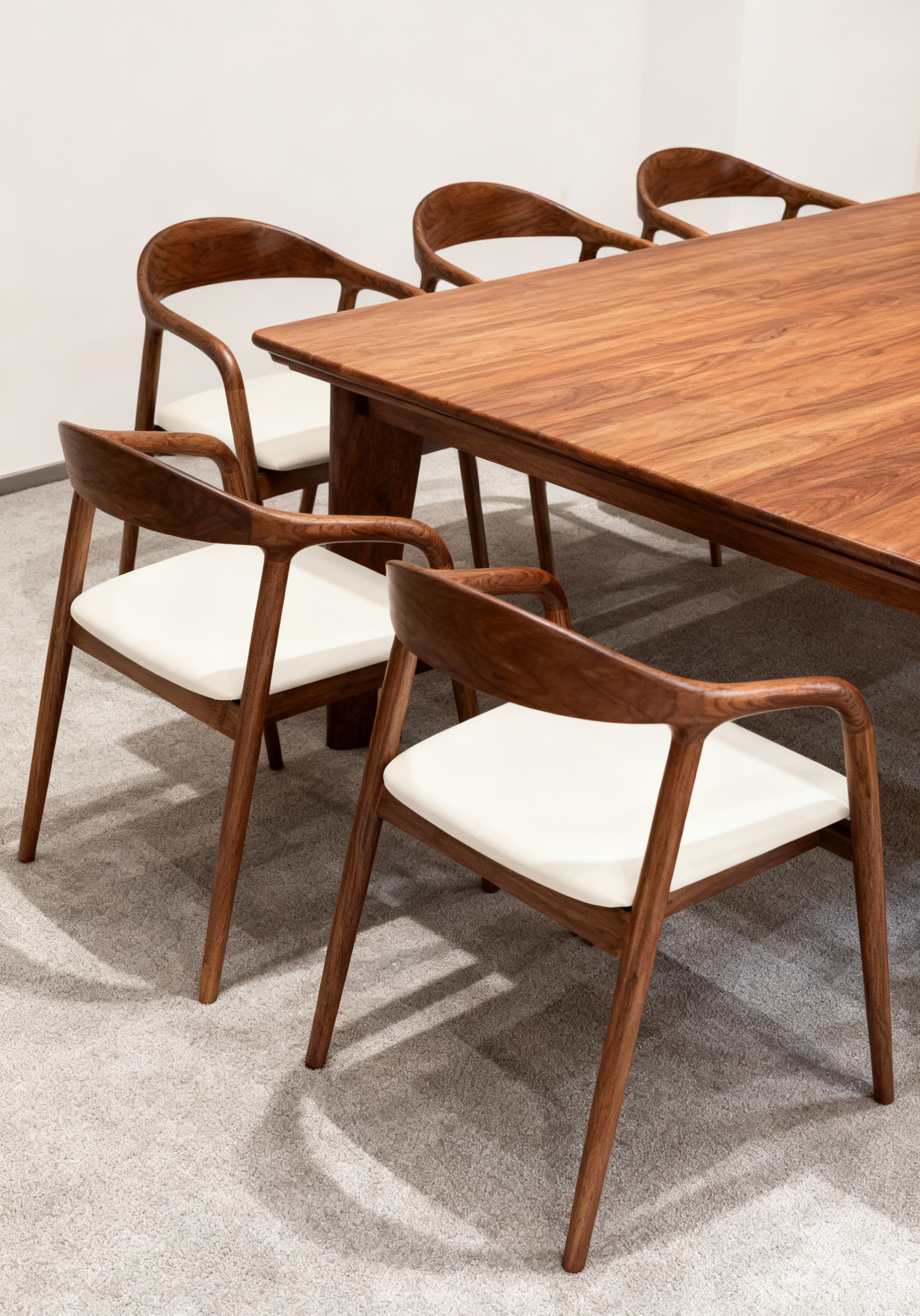 Ready to Ship Solid Ashwood Hans Chair with White Leather(SET OF 2 PCS)