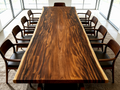 Extra Long One-of-a-Kind Acacia Single Slab Conference Table Set (10ft - 16ft) - FREE Heavy Duty X-Frame Bases