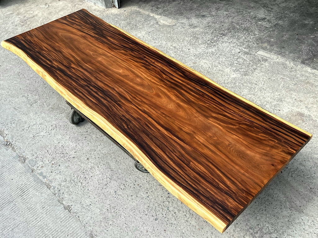 Extra Long One-of-a-Kind Acacia Single Slab Conference Table Set (10ft - 16ft) - FREE Heavy Duty X-Frame Bases