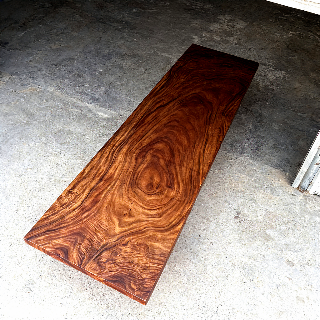 Extra Long One-of-a-Kind Acacia Single Slab Conference Table Set (10ft - 16ft) - FREE Heavy Duty U-Frame Bases