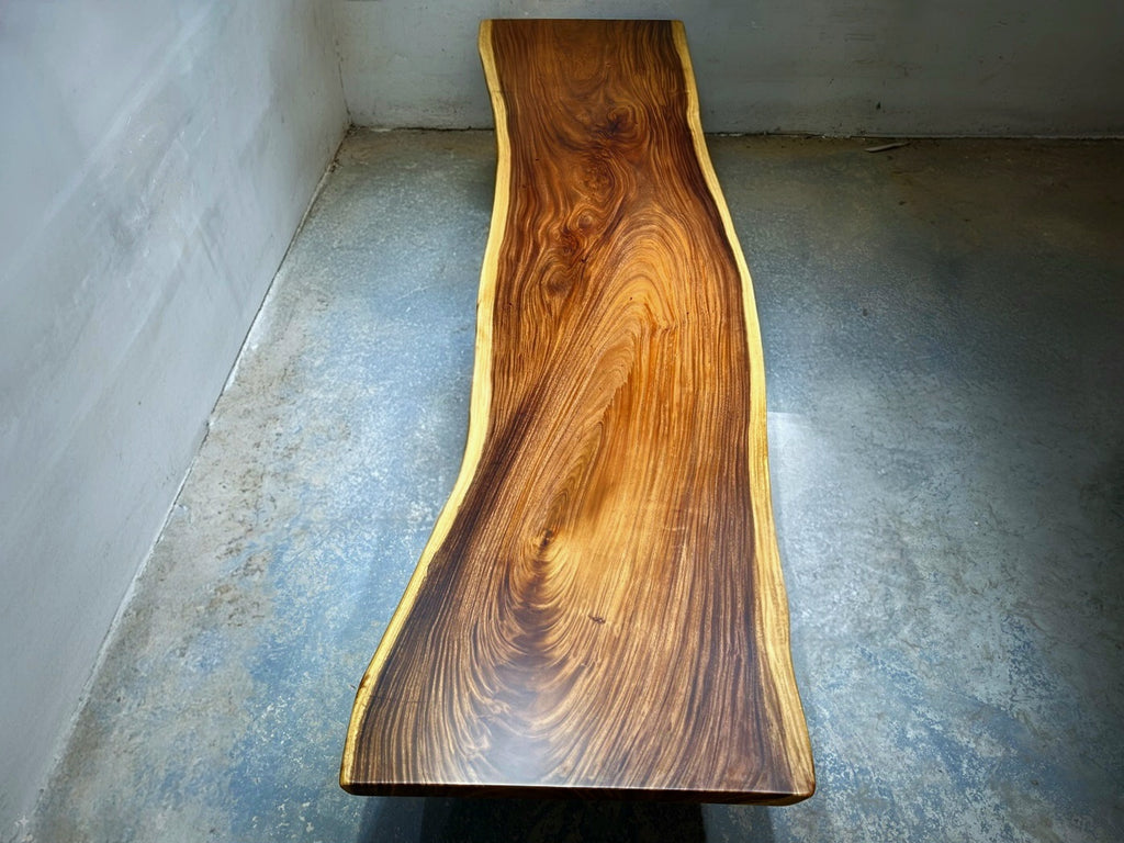 Extra Long One-of-a-Kind Acacia Single Slab Conference Table Set (10ft - 16ft) - FREE Heavy Duty X-Frame Bases