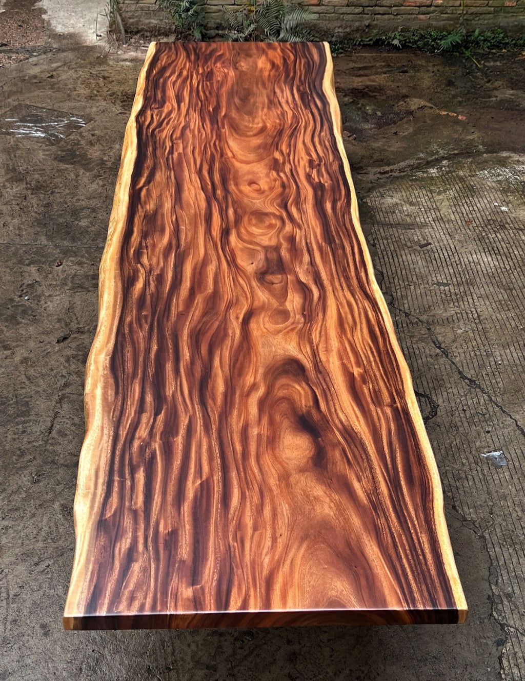 Extra Long One-of-a-Kind Acacia Single Slab Conference Table Set (10ft - 16ft) - FREE Heavy Duty X-Frame Bases