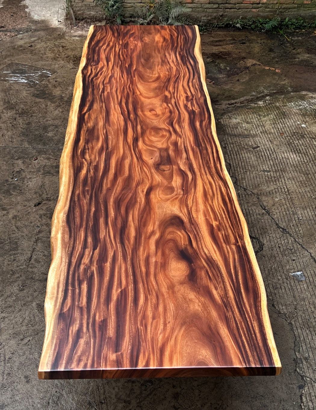 Extra Long One-of-a-Kind Acacia Single Slab Conference Table Set (10ft - 16ft) - FREE Heavy Duty X-Frame Bases