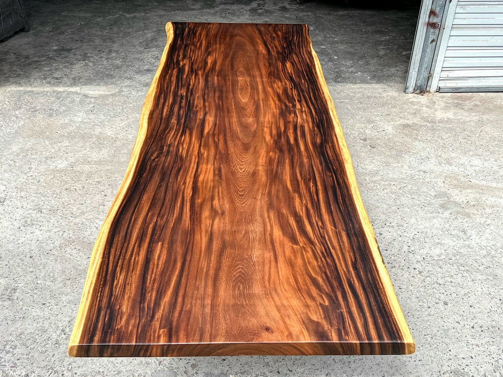 Extra Long One-of-a-Kind Acacia Single Slab Conference Table Set (10ft - 16ft) - FREE Heavy Duty X-Frame Bases