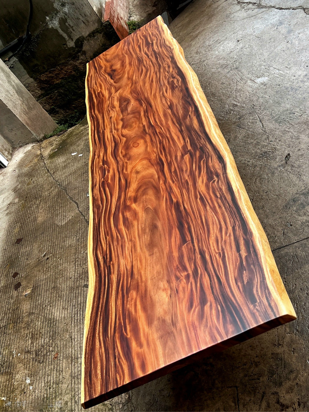 Extra Long One-of-a-Kind Acacia Single Slab Conference Table Set (10ft - 16ft) - FREE Heavy Duty X-Frame Bases