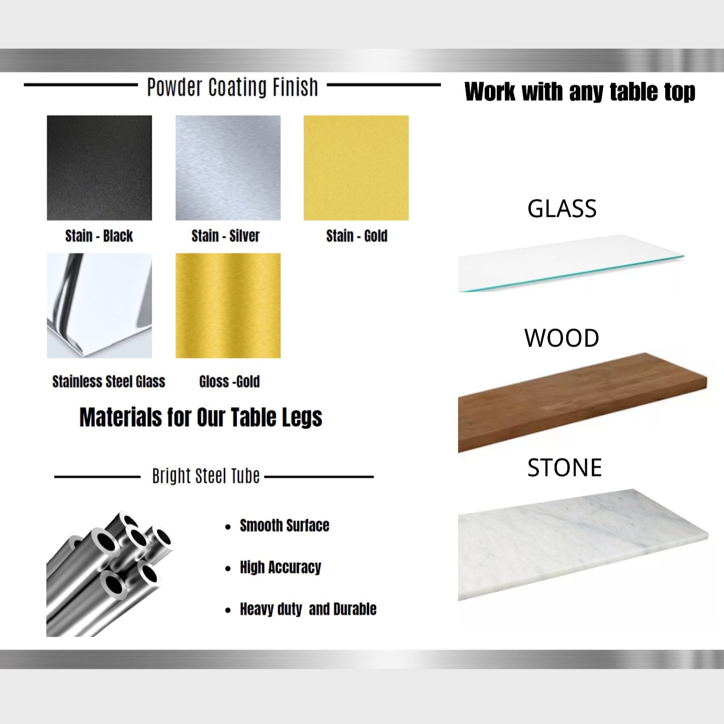 Spider Stainless - Steel Dining Table Legs Silver