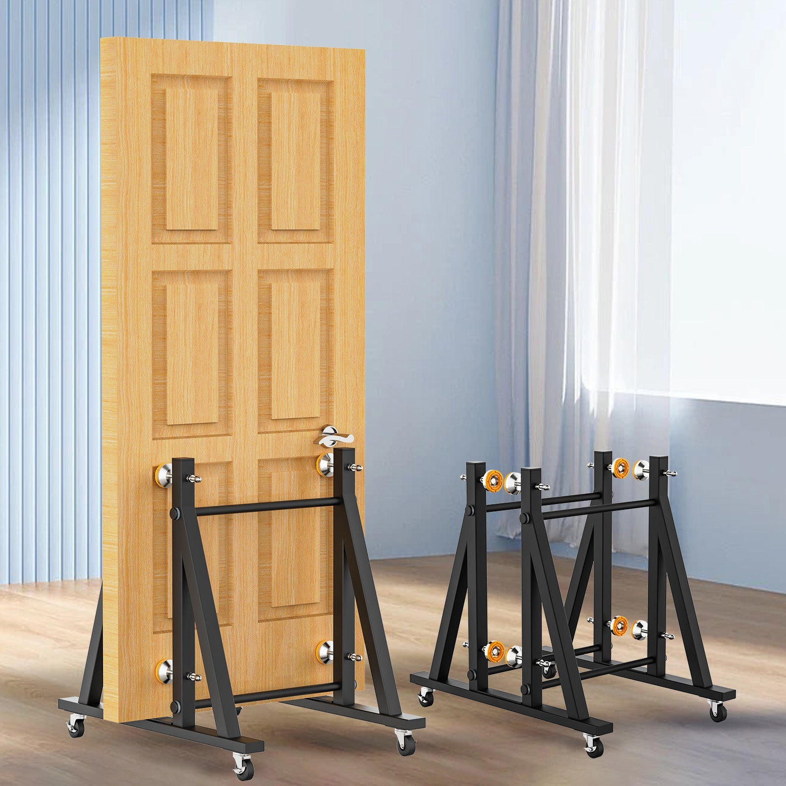 Slab Pro+ Showroom Display Rack with Wheel for Heavy-Duty Doors, Wood ...