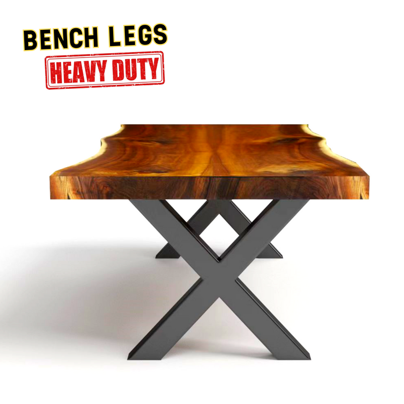 Bench&Coffee Legs X-Shaped Steel Bench Legs (Set of 2)