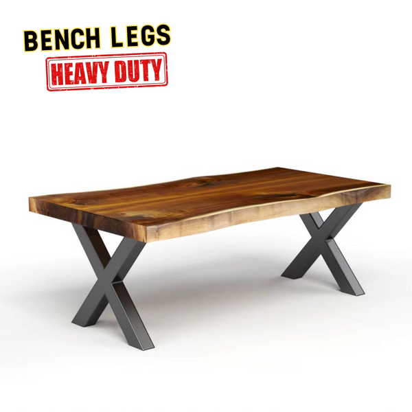 Bench&Coffee Legs X-Shaped Steel Bench Legs (Set of 2)