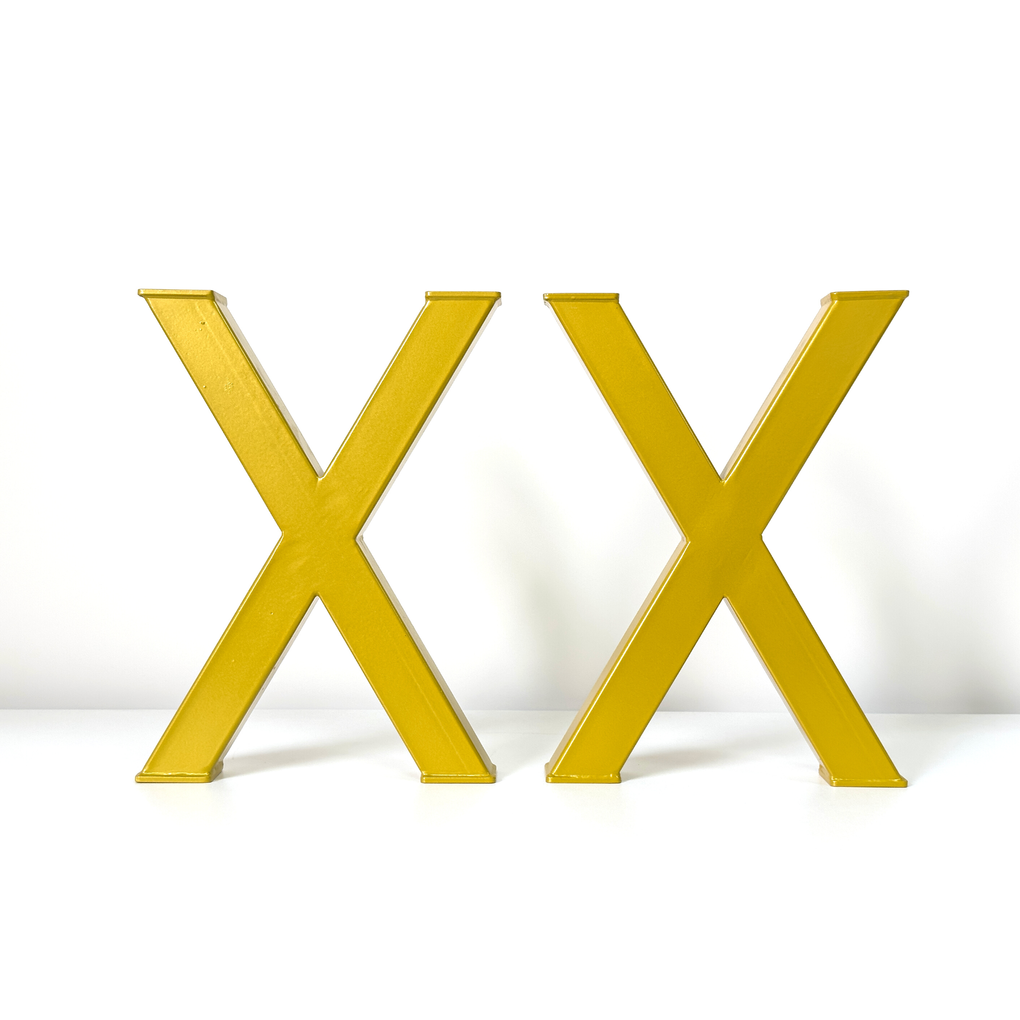 Bench&Coffee Legs X-Shaped Steel Bench Legs Golden (Set of 2)