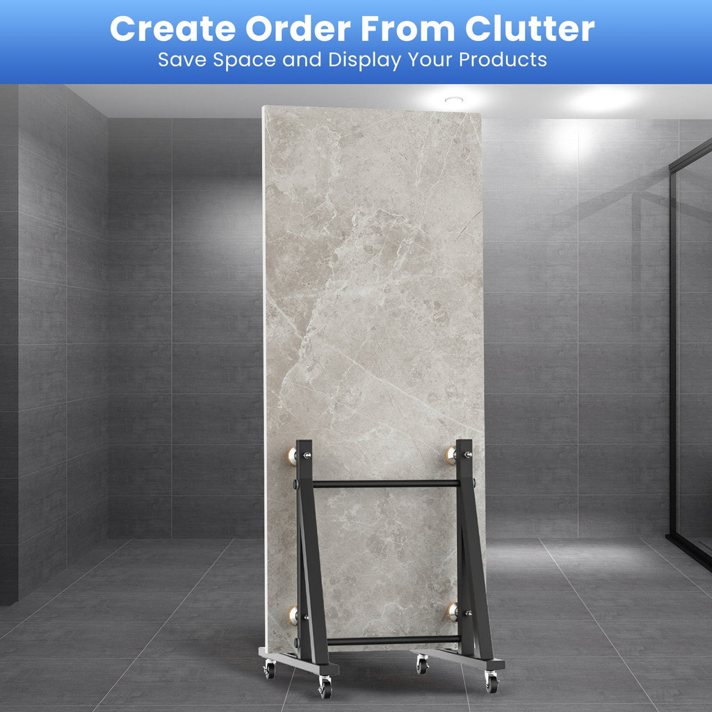 Slab Pro+ Showroom Display Rack with Wheel for Heavy-Duty Doors, Wood Slabs, and Tiles