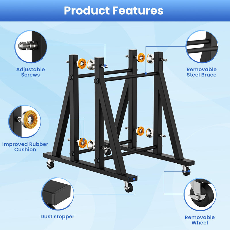 Slab Pro+ Showroom Display Rack with Wheel for Heavy-Duty Doors, Wood Slabs, and Tiles