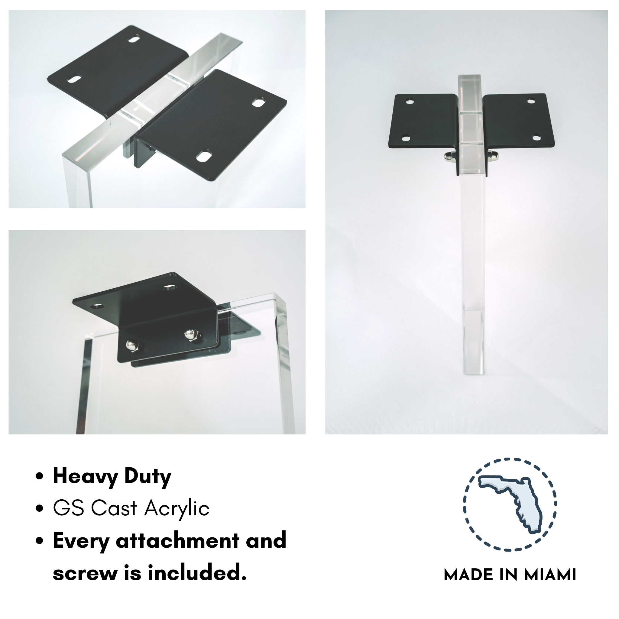 Clear Acrylic Coffee Table Base (GS) Set of 4