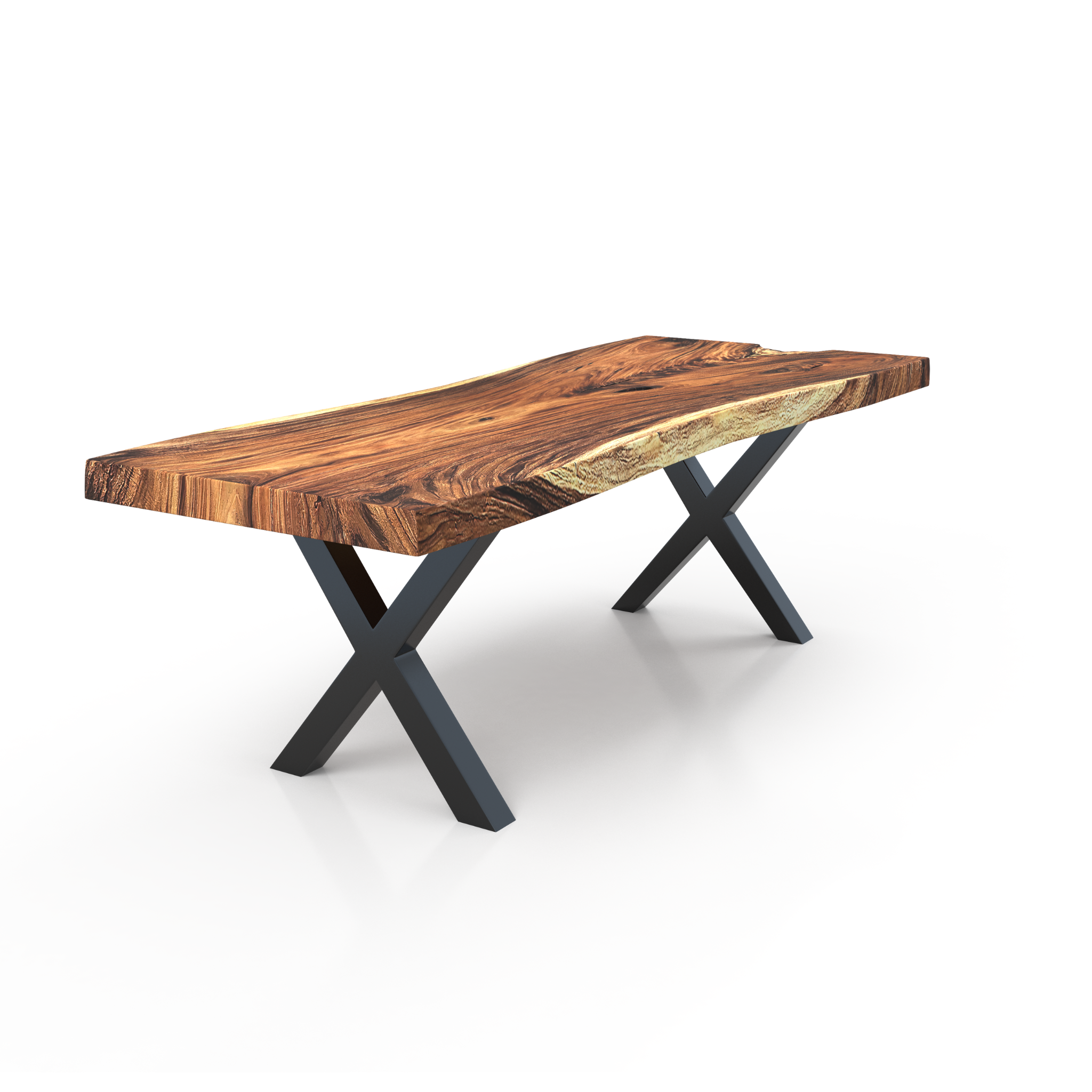 X Shape Steel Dining Table Legs Black (Set of 2)