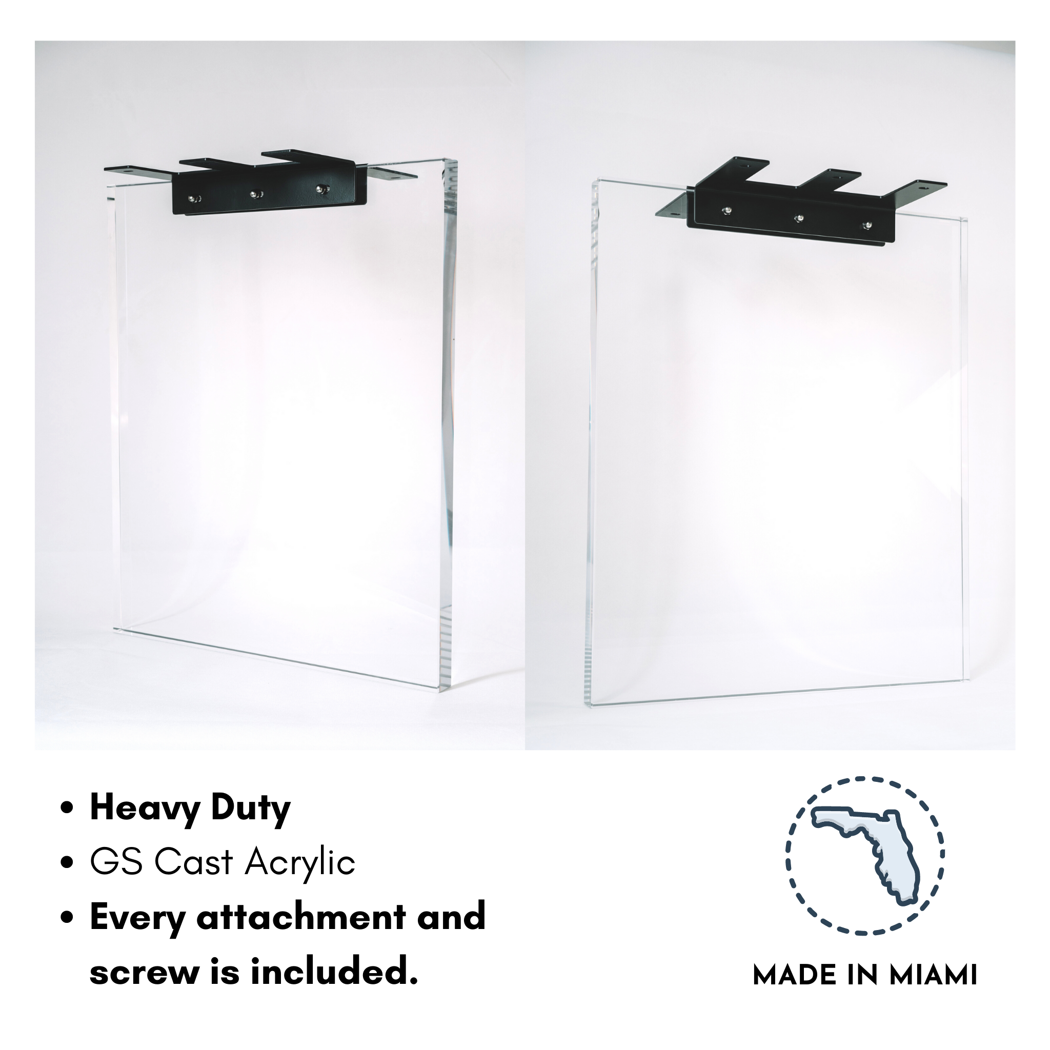 Clear Acrylic Table Base (GS) -2pcs with attachments and tools